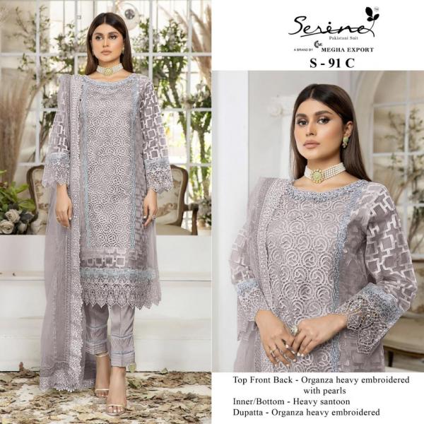 Serene S 91 Organza Pakistani Salwar Suits Collection